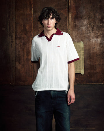 KNITTED WHITE POLO