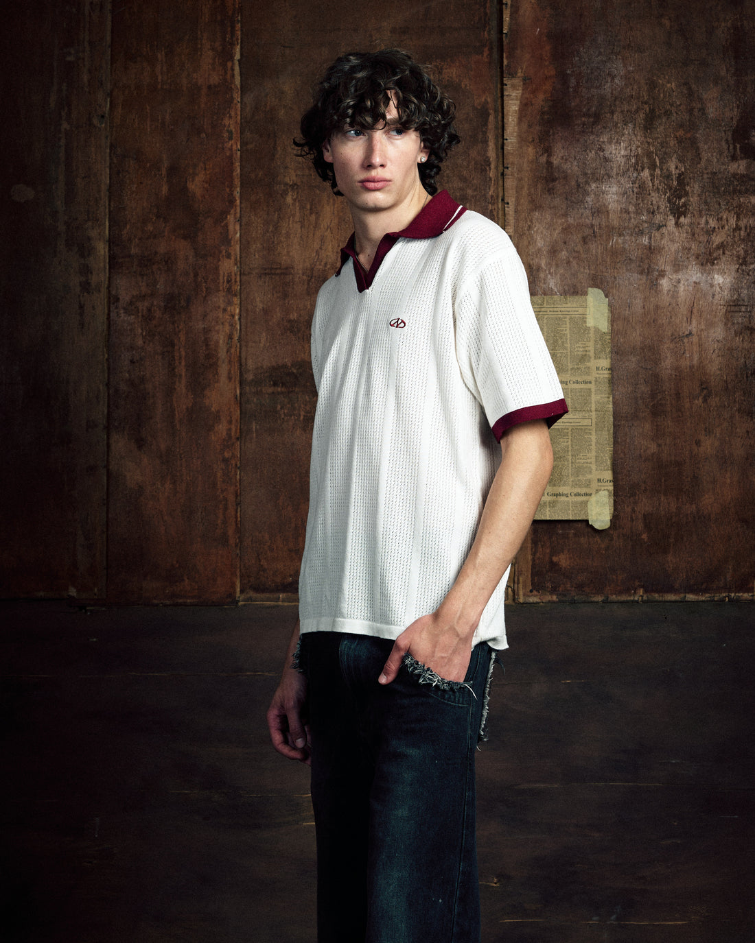 KNITTED WHITE POLO
